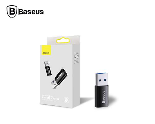 【Baseus】倍思OTG迷你轉接頭USB轉TypeC-黑