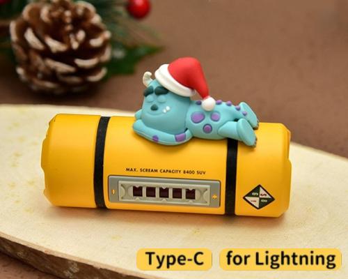 毛怪聖誕口袋行動電源 Type-C-Lightning